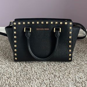 MICHAEL KORS Authentic Selma Studded Leather Satchel
